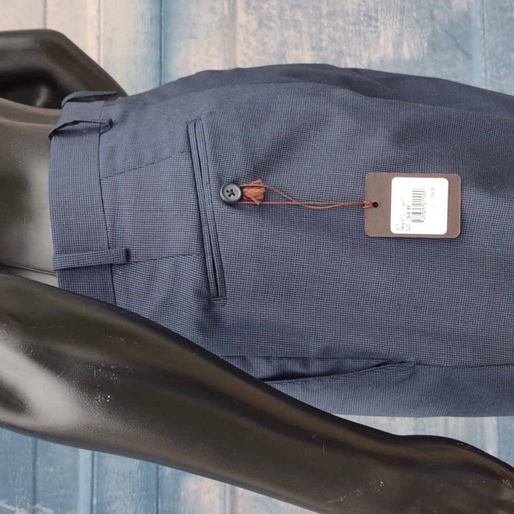 Di Milano Men's Pure Wool "Torino" Flat Front Luxury Trousers 👖